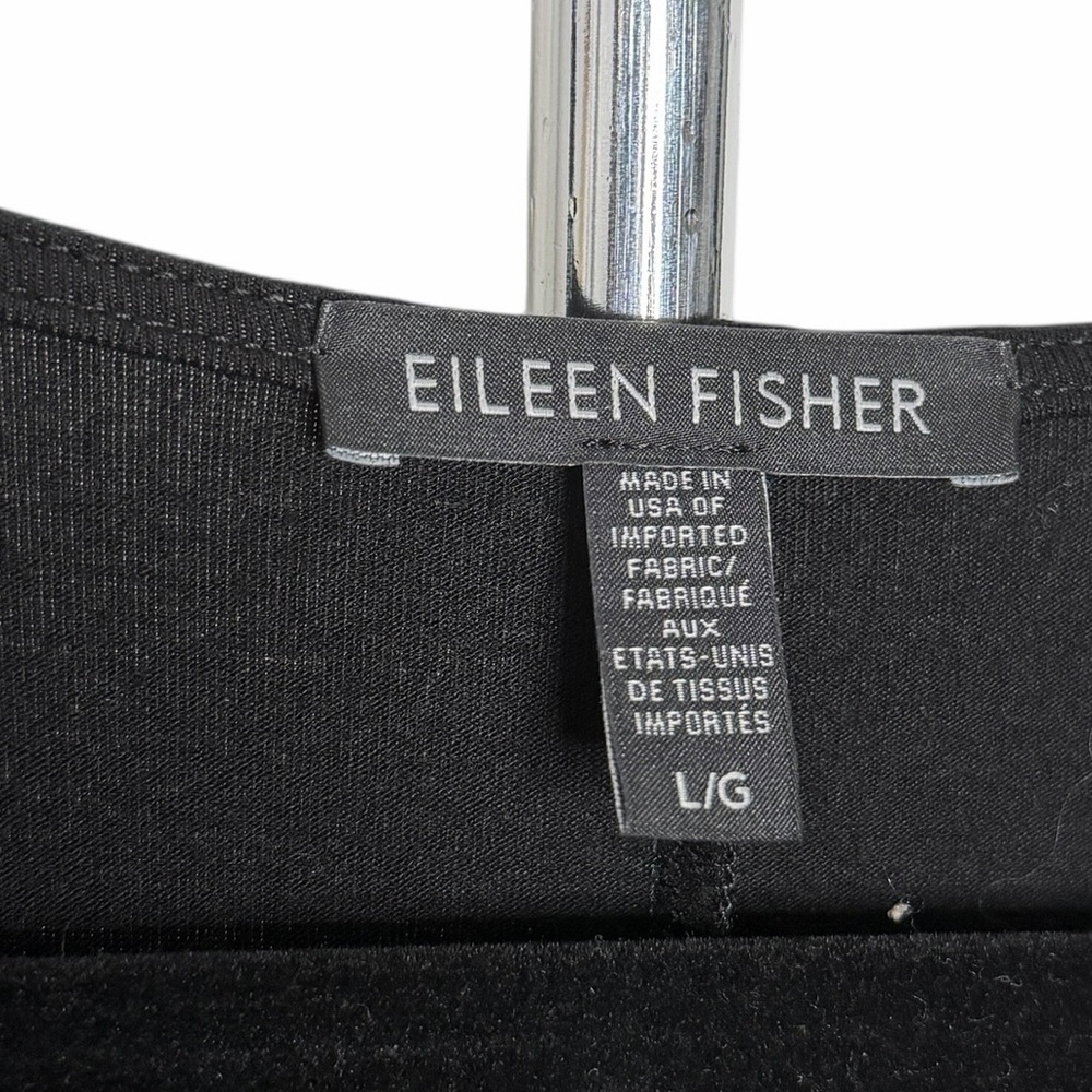 Eileen Fisher Black Vneck Asymmetrical‎ Dress - Picture 3 of 5